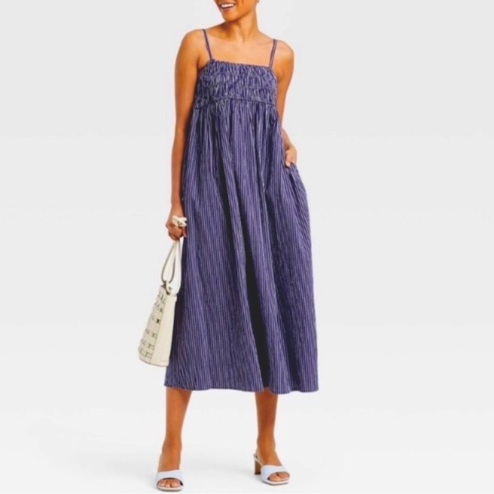 navy midi dress